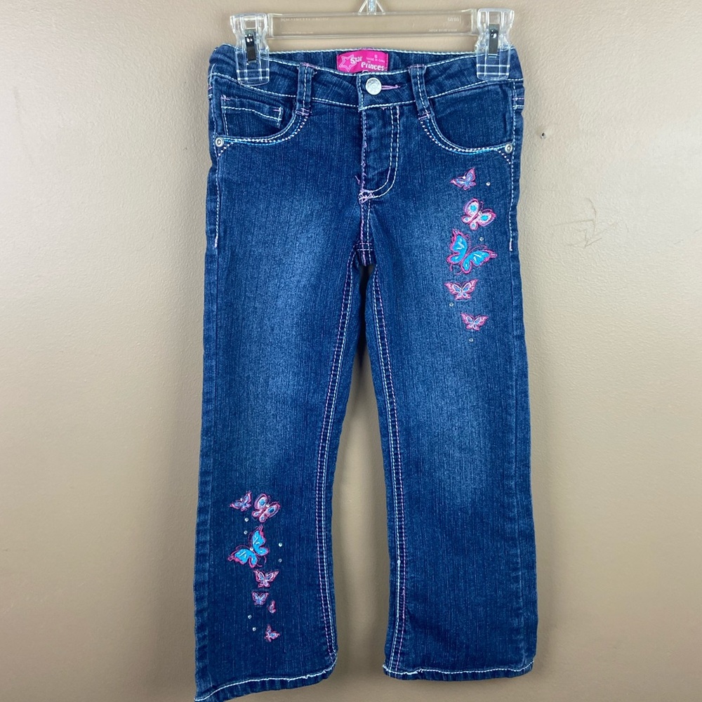 Butterfly Denim Jeans Girls Size 5
